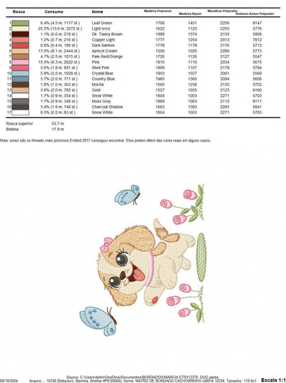 Female Dog embroidery designs - Running Happy Dog embroidery design machine embroidery pattern - Puppy embroidery file - instant download