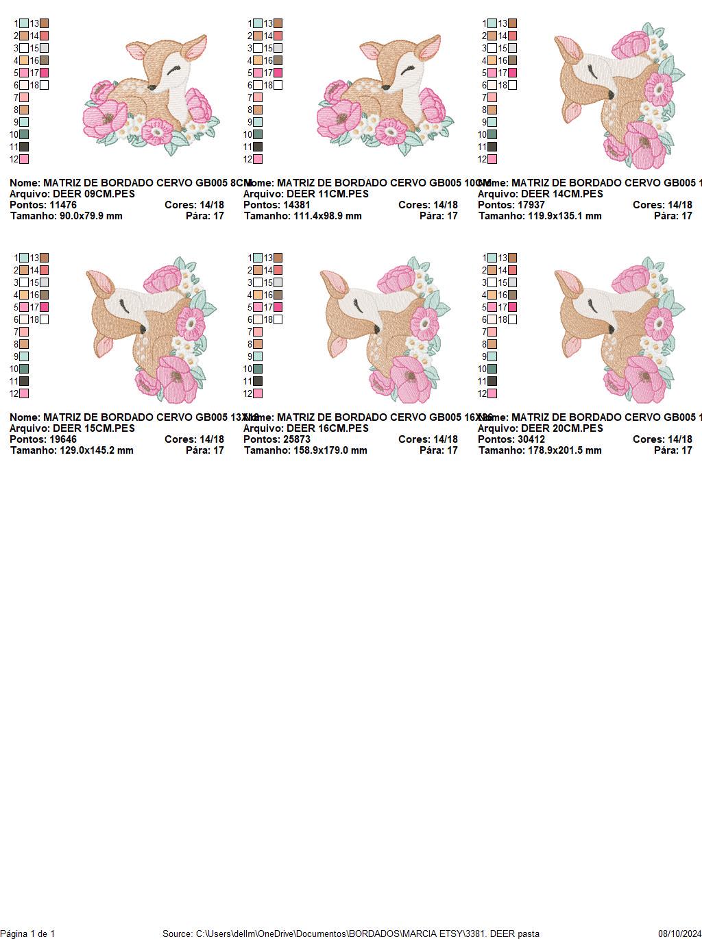 Deer with flowers embroidery design - Sleeping Florest Animal embroidery designs machine embroidery pattern - Instant download pes jef dst