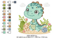 Load image into Gallery viewer, Dinosaur embroidery designs - Dino embroidery design machine embroidery pattern - Brontosaurus embroidery file - instant download pes jef
