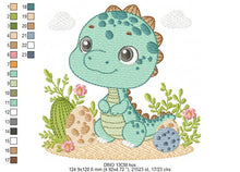 Load image into Gallery viewer, Dinosaur embroidery designs - Dino embroidery design machine embroidery pattern - Brontosaurus embroidery file - instant download pes jef
