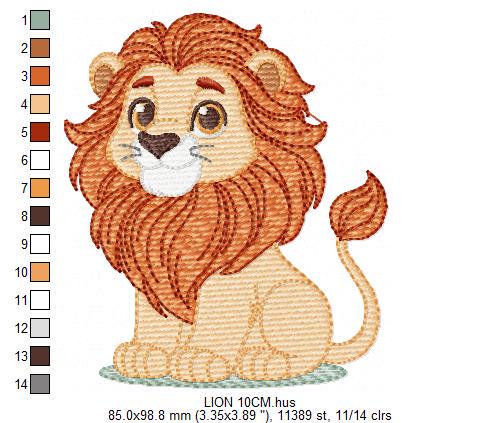 Lion embroidery designs - Safari wild animal embroidery design machine embroidery pattern - Africa Lion king - instant download pes jef dst