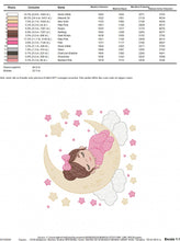 Load image into Gallery viewer, Baby girl embroidery design - Newborn sleeping in the moon embroidery designs machine embroidery pattern - Night Sky Star - instant download
