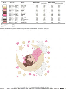 Baby girl embroidery design - Newborn sleeping in the moon embroidery designs machine embroidery pattern - Night Sky Star - instant download