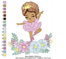 Carica l&#39;immagine nel visualizzatore di Gallery, Ballerina embroidery designs - Ballet dancer with flowers embroidery design machine embroidery pattern - Baby girl file - instant download
