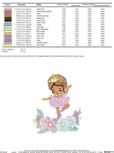 Ballerina embroidery designs - Ballet dancer with flowers embroidery design machine embroidery pattern - Baby girl file - instant download