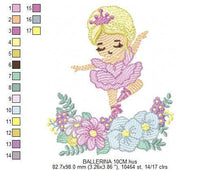 Laden Sie das Bild in den Galerie-Viewer, Ballerina embroidery designs - Ballet dancer with flowers embroidery design machine embroidery pattern - Baby girl file - instant download
