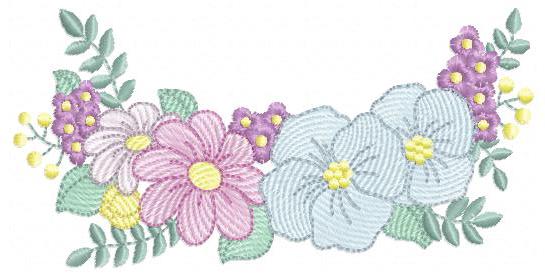 Flower Frame embroidery designs - Kitchen Towel Floral embroidery design machine embroidery pattern - Flower Wreath file - instant download