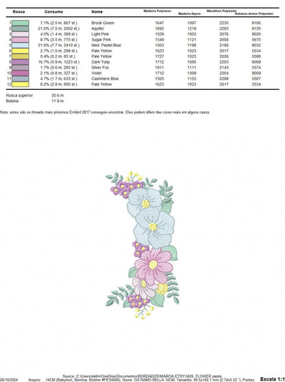 Flower Frame embroidery designs - Kitchen Towel Floral embroidery design machine embroidery pattern - Flower Wreath file - instant download