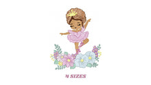 Carica l&#39;immagine nel visualizzatore di Gallery, Ballerina embroidery designs - Ballet dancer with flowers embroidery design machine embroidery pattern - Baby girl file - instant download
