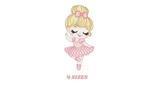 Ballerina embroidery designs - Ballet dancer embroidery design machine embroidery pattern - Girl with hair bun - Instant download pes jef