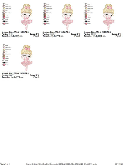 Ballerina embroidery designs - Ballet dancer embroidery design machine embroidery pattern - Girl with hair bun - Instant download pes jef