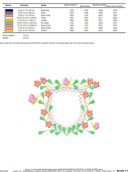 Frame embroidery designs - Flower embroidery design machine embroidery pattern - roses embroidery file - monogram frame applique design