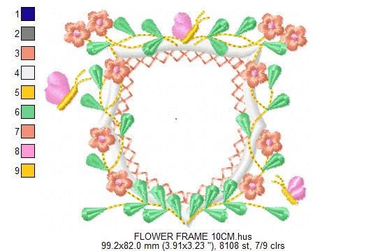 Frame embroidery designs - Flower embroidery design machine embroidery pattern - roses embroidery file - monogram frame applique design
