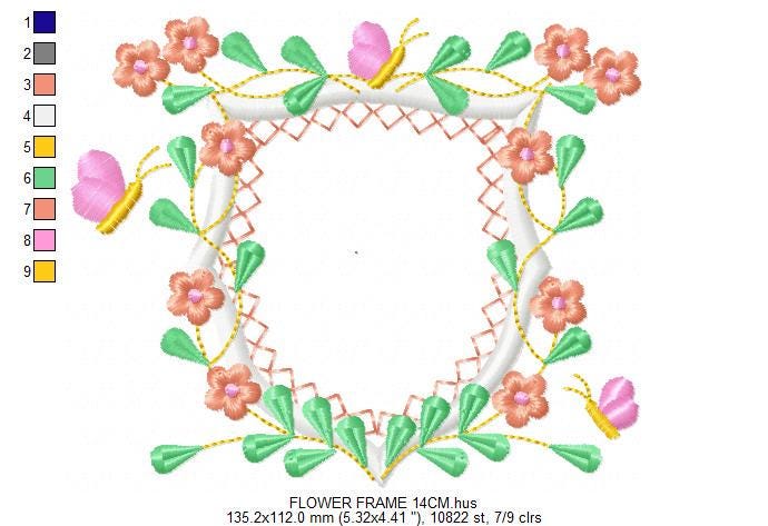 Frame embroidery designs - Flower embroidery design machine embroidery pattern - roses embroidery file - monogram frame applique design