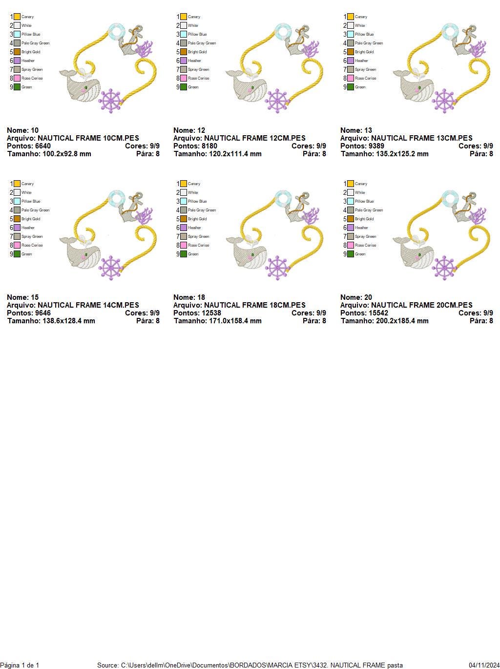 Whale Frame embroidery designs - Anchor embroidery design machine embroidery pattern - Ocean embroidery file - sea animal - Instant download
