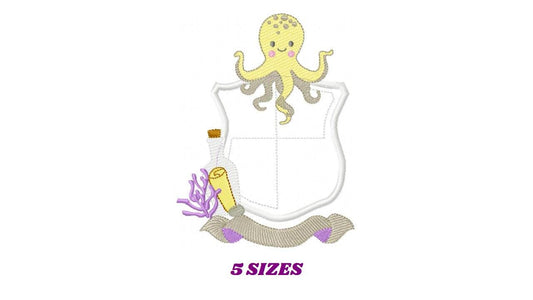 Octopus Frame embroidery design - Sea animal applique embroidery designs machine embroidery pattern - Ocean Life - Instant Digital download