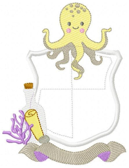 Octopus Frame embroidery design - Sea animal applique embroidery designs machine embroidery pattern - Ocean Life - Instant Digital download