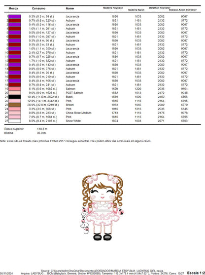 Ladybug girl embroidery designs - Baby girl embroidery design machine embroidery pattern - Toddler dressed us ladybug - Instant download pes