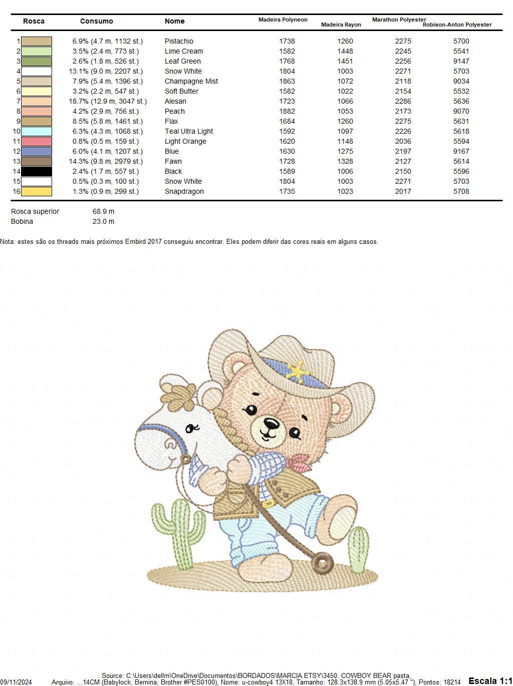 Cowboy Bear with horse embroidery designs - Sheriff Bear with hat embroidery design machine embroidery pattern - Instant download pes jef
