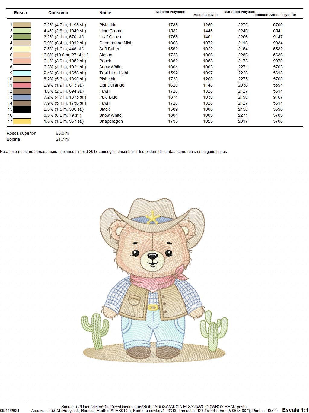 Cowboy Bear with Hat and cactus embroidery designs - Boy Teddy Bear Sheriff embroidery design machine embroidery pattern - Instant download