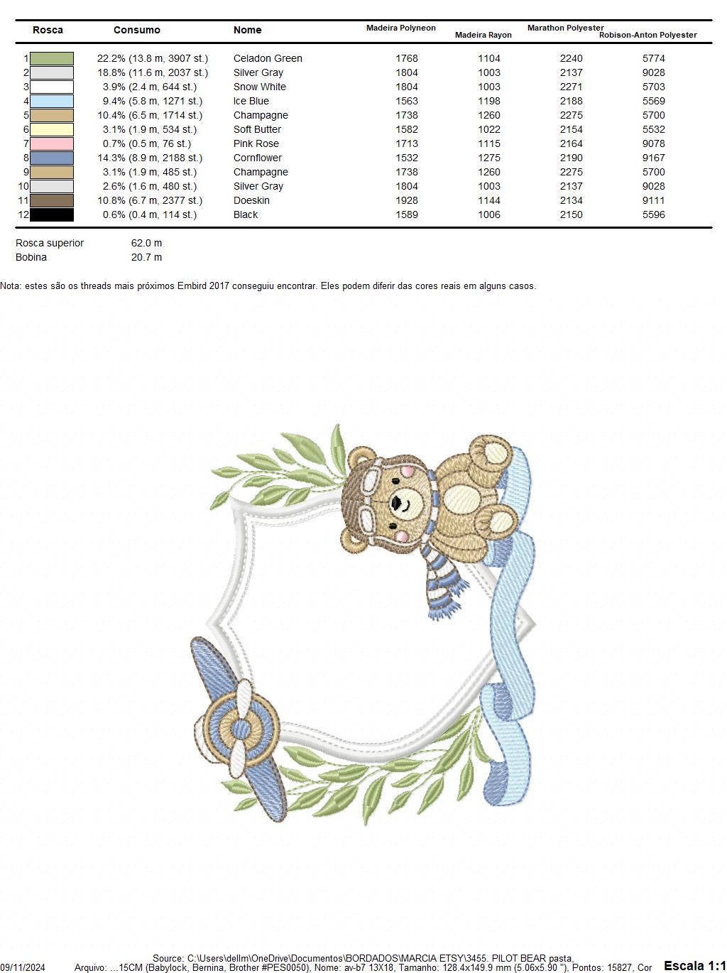 Pilot Bear frame embroidery designs - Aviator Teddy Bear with goggles laurel frame design machine embroidery pattern - Instant download pes