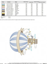 Carica l&#39;immagine nel visualizzatore di Gallery, Bear with hot air balloon embroidery designs - Balloon with flags and clouds embroidery design machine embroidery pattern - instant download
