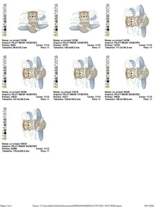 Pilot Bear embroidery designs - Plane embroidery design machine embroidery pattern - Aviator Teddy Bear embroidery file - instant download