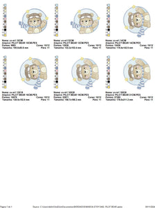 Pilot Bear embroidery designs - Plane embroidery design machine embroidery pattern - Aviator Teddy bear frame file - Instant download pes