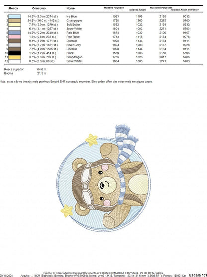 Pilot Bear Frame embroidery designs - Boy Aviator with cap and goggles embroidery design machine embroidery pattern - instant download pes