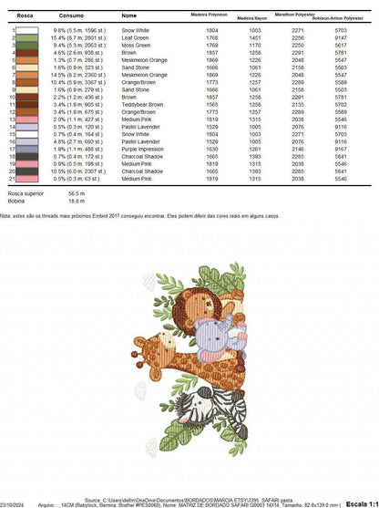 Safari animals embroidery designs - Lion Elephant Zebra and Giraffe embroidery design machine embroidery pattern - Instant download pes jef