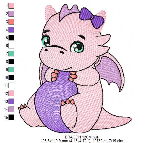 Dragon embroidery designs - Flying Dragon embroidery design machine embroidery pattern - Baby girl embroidery file - instant download pes