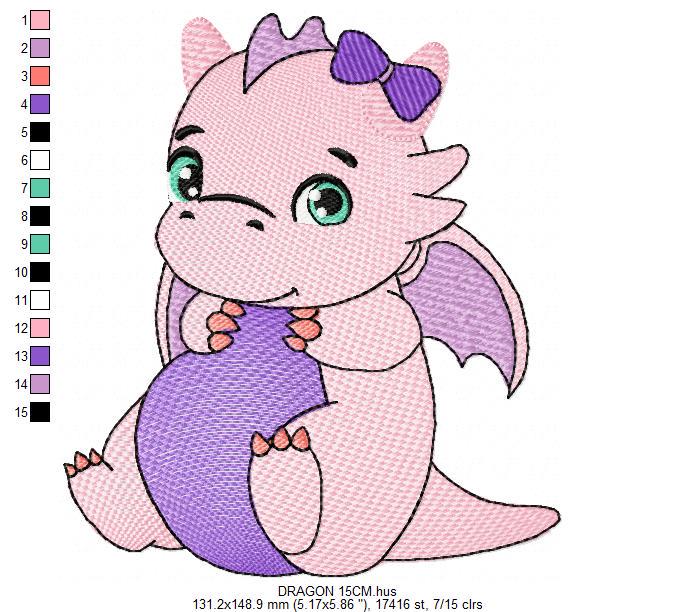 Dragon embroidery designs - Flying Dragon embroidery design machine embroidery pattern - Baby girl embroidery file - instant download pes