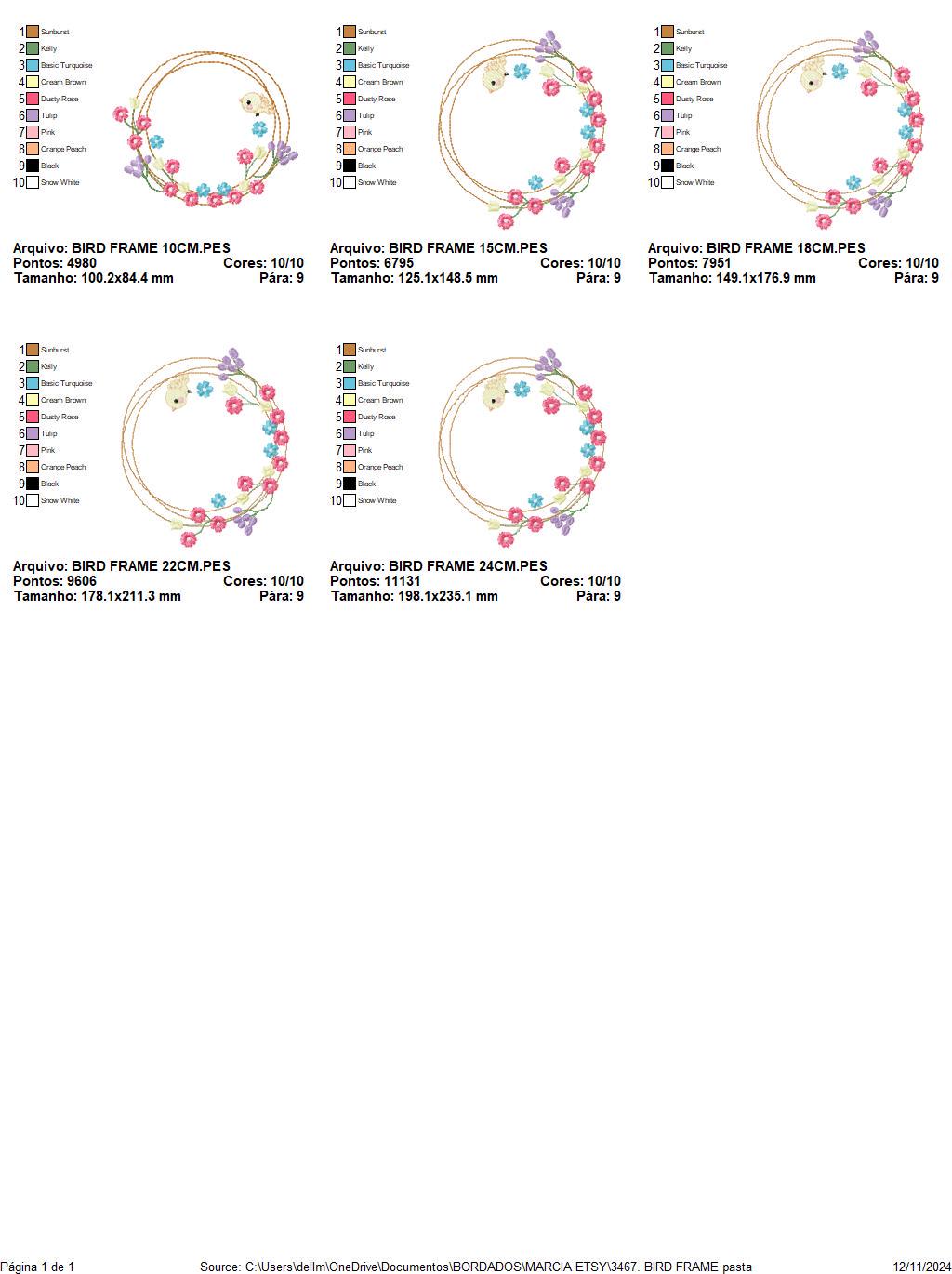 Bird with flower frame embroidery designs - Birds frame embroidery design machine embroidery pattern - Floral file - Instant download pes