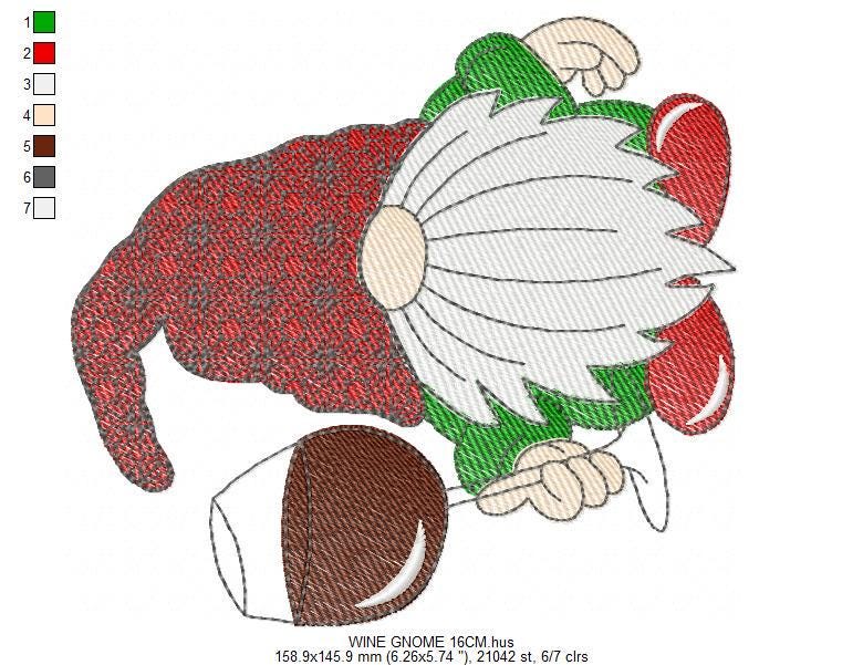 Wine Gnome embroidery designs - Troll Elf with wine glass embroidery design machine embroidery pattern - instant digital download pes jef