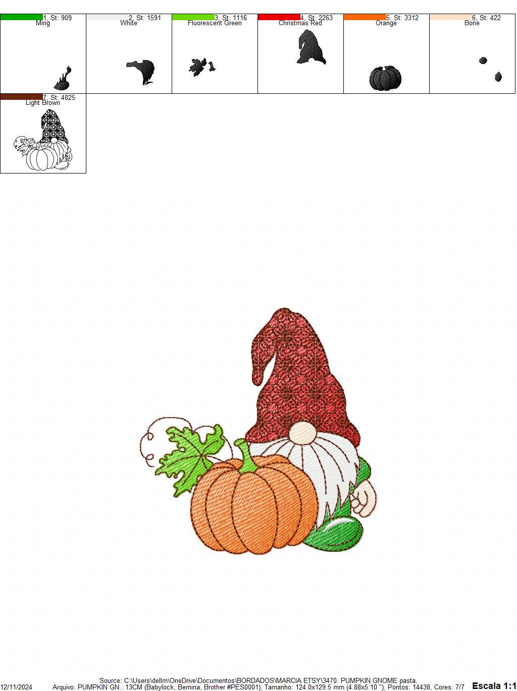 Pumpkin Gnome embroidery designs - Garden Elf Troll embroidery design machine embroidery pattern - instant digital download pes jef dst vp3