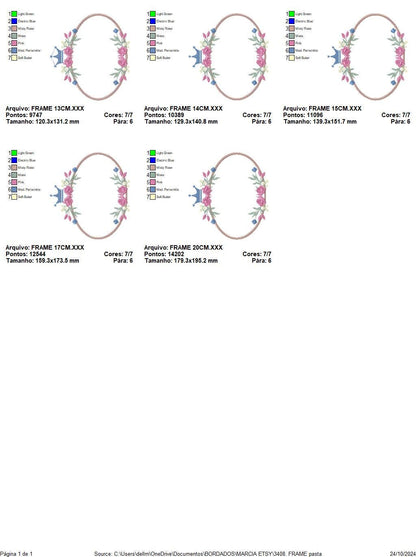 Frame with flowers embroidery designs - Floral Laurel Shield embroidery design machine embroidery pattern - Baby girl - instant download pes