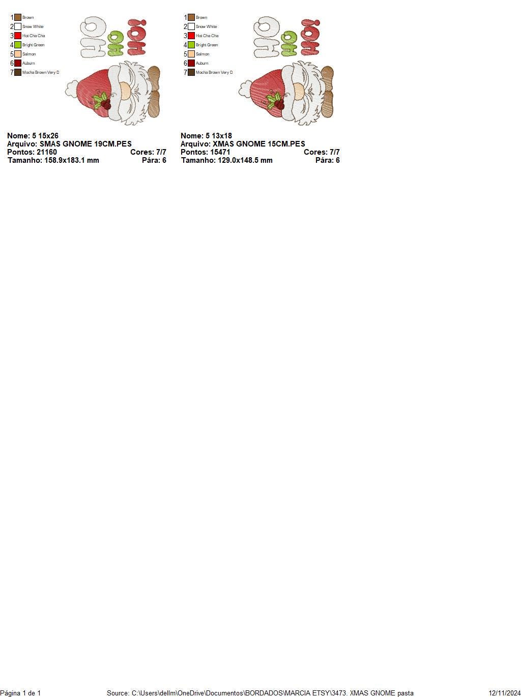 Xmas Gnome embroidery designs - Ho ho ho Santa Claus Helper Elf embroidery design machine embroidery pattern - instant digital download pes