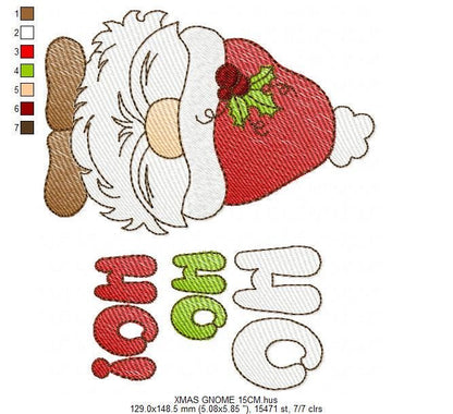 Xmas Gnome embroidery designs - Ho ho ho Santa Claus Helper Elf embroidery design machine embroidery pattern - instant digital download pes