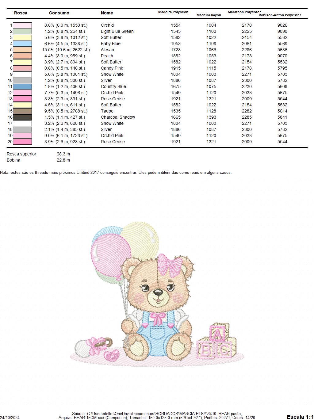 Birthday Bear with balloons embroidery designs - Baby Girl Bear with toys embroidery design machine embroidery pattern - Instant download