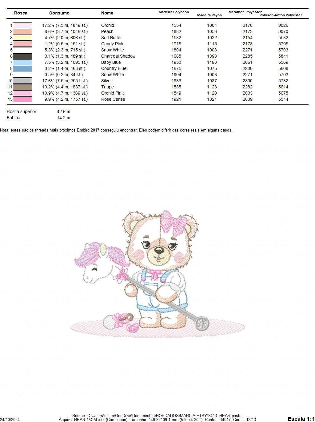 Bear embroidery designs - Girl bear with toys embroidery design machine embroidery pattern - Bear with horse embroidery - instant download