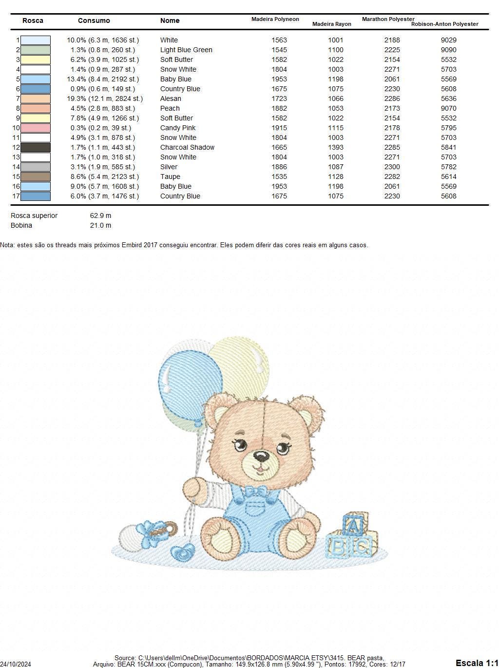 Party Bear with toys embroidery designs - Baby Boy Bear with balloons embroidery design machine embroidery pattern - instant download pes