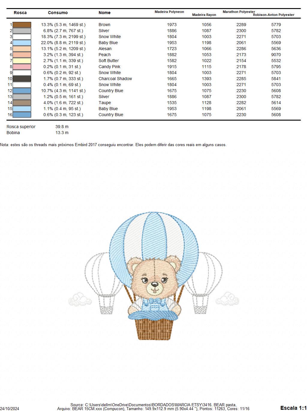 Bear embroidery designs - Hot air balloon embroidery design machine embroidery pattern - Nursery embroidery - Teddy bear - Instant download