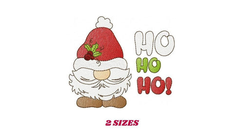 Xmas Gnome embroidery designs - Ho ho ho Santa Claus Helper Elf embroidery design machine embroidery pattern - instant digital download pes