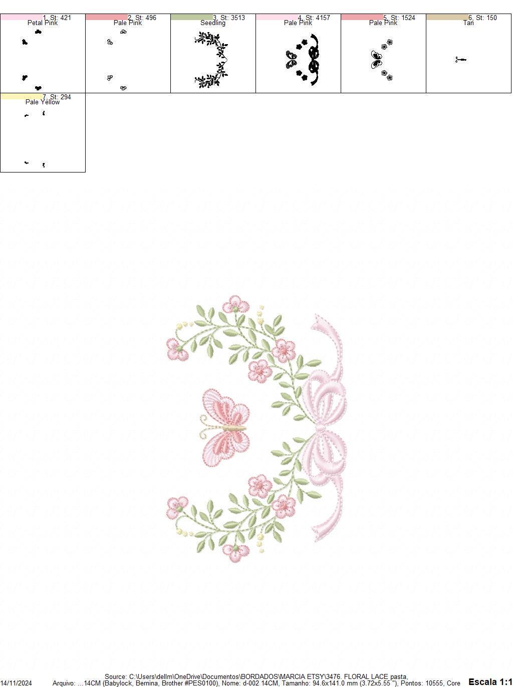 Flower with lace embroidery designs - Roses with butterfly embroidery machine embroidery pattern - Floral Kitchen towel - instant download