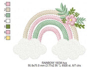 Cargar imagen en el visor de la galería, Boho Rainbow embroidery design - Colorful Rainbow with flowers embroidery designs machine embroidery pattern - Instant download pes jef dst
