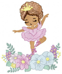 Ballerina embroidery designs - Ballet dancer with flowers embroidery design machine embroidery pattern - Baby girl file - instant download