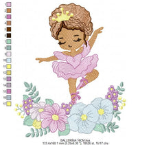 Carica l&#39;immagine nel visualizzatore di Gallery, Ballerina embroidery designs - Ballet dancer with flowers embroidery design machine embroidery pattern - Baby girl file - instant download
