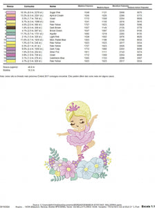 Ballerina embroidery designs - Ballet dancer with flowers embroidery design machine embroidery pattern - Baby girl file - instant download