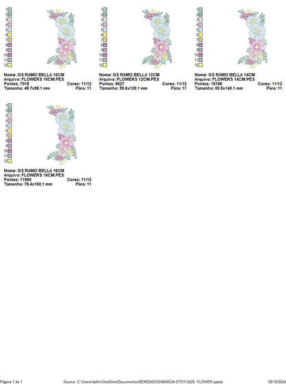 Flower Frame embroidery designs - Kitchen Towel Floral embroidery design machine embroidery pattern - Flower Wreath file - instant download