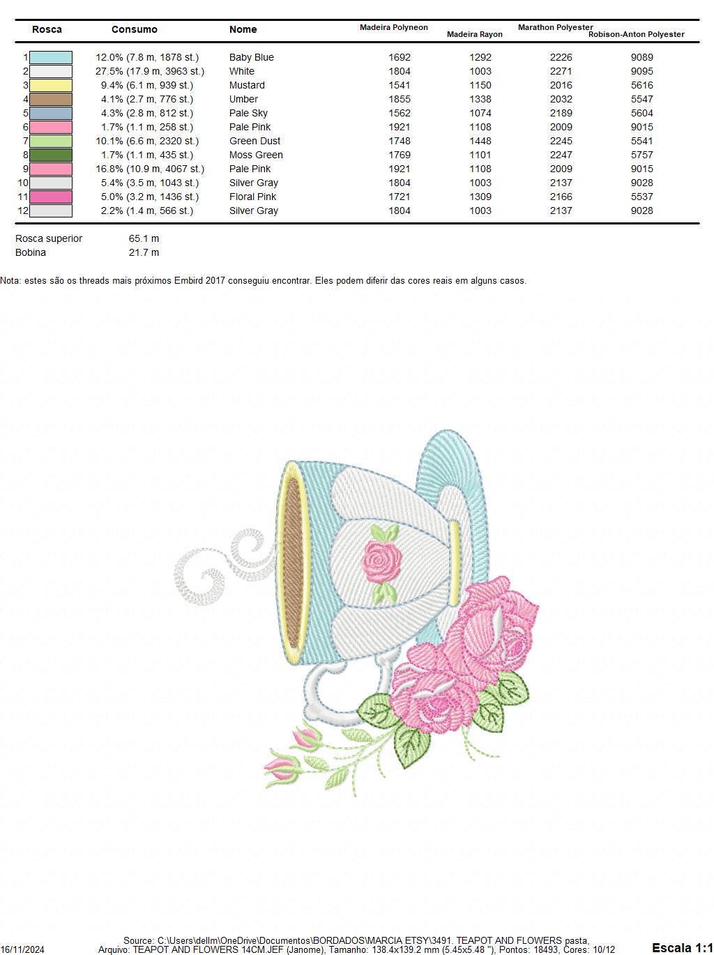 Coffee cup embroidery design - Tea Mug with roses embroidery designs machine embroidery pattern - Kitchen Towel file - Instant download pes